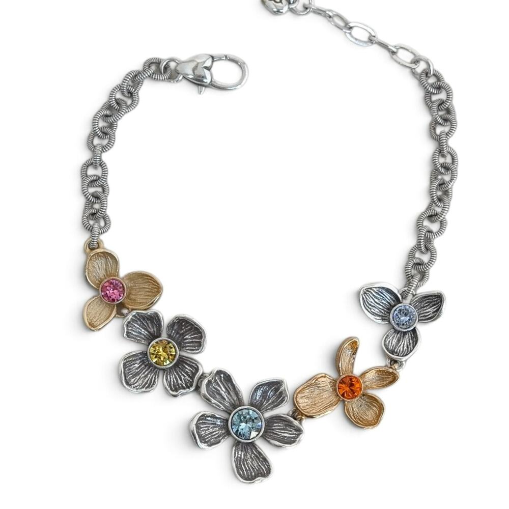 Brighton Everbloom Jardin Garland Crystal Flower Bracelet JF0097